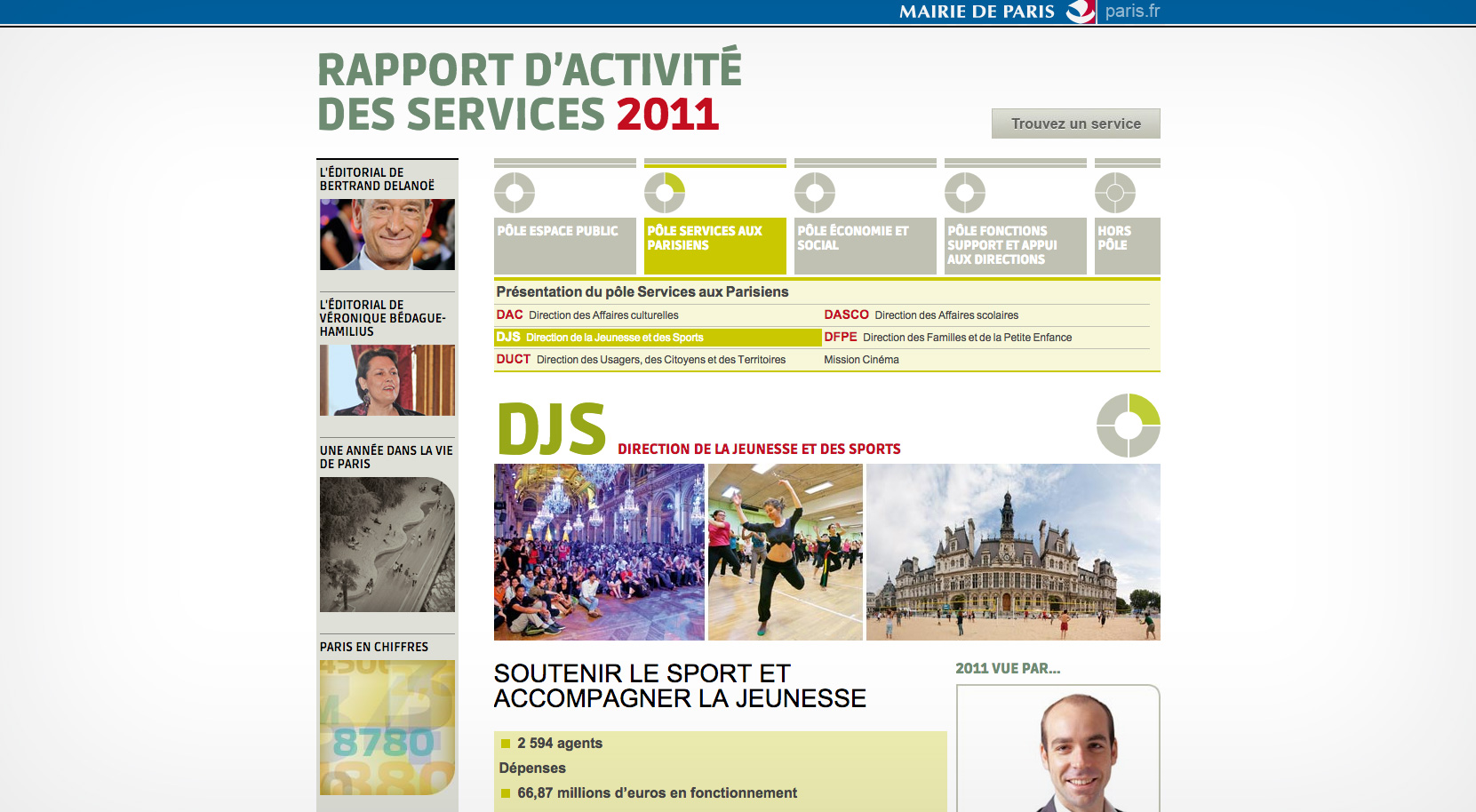 Rapport d'activité de la ville de Paris - Page Direction